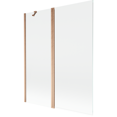 Mexen Mist paroi de baignoire 2 volets 140 x 150 cm, transparent, cuivre brossé - 8A9-140-011-65-00