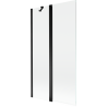 Paroi de bain pliable 2 volets Mexen Mist 100 x 150 cm, transparente, noire - 8A9-100-011-70-00