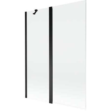 Mexen Mist paroi pour baignoire 2 volets 130 x 150 cm, transparent, noir - 8A9-130-011-70-00