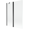 Mexen Mist paroi pour baignoire 2 volets 130 x 150 cm, transparent, noir - 8A9-130-011-70-00