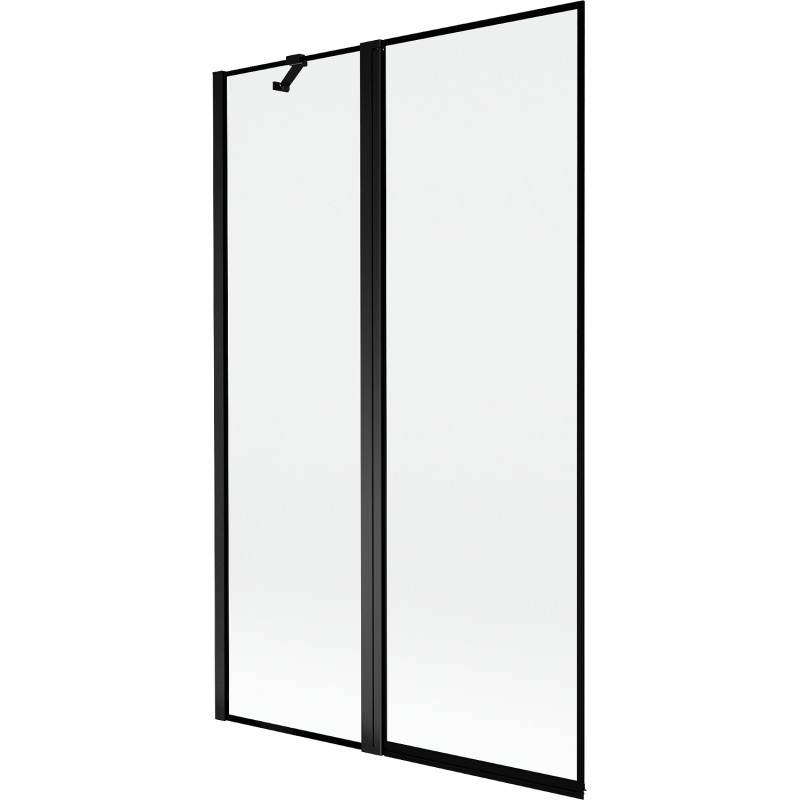 Mexen Mist paroi de baignoire 2 volets gauche 110 x 150 cm, cadre noir, noir - 8A9-110-011-70-70-L
