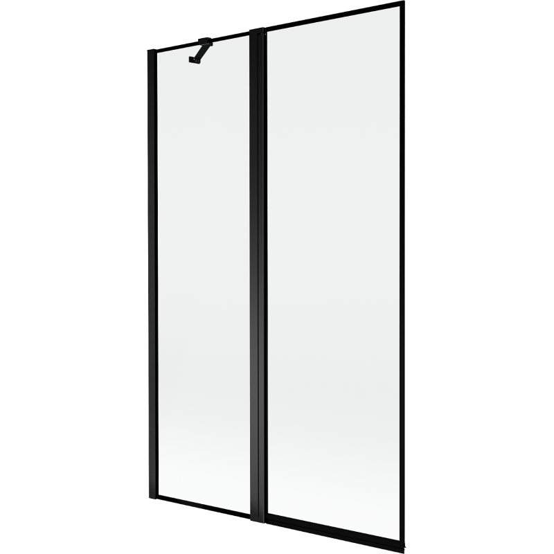 Paroi de baignoire Mexen Mist 2 volets gauche 110 x 150 cm, cadre noir, noir - 8A9-110-011-70-70-L