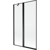 Mexen Mist paroi de baignoire 2 volets gauche 110 x 150 cm, cadre noir, noir - 8A9-110-011-70-70-L