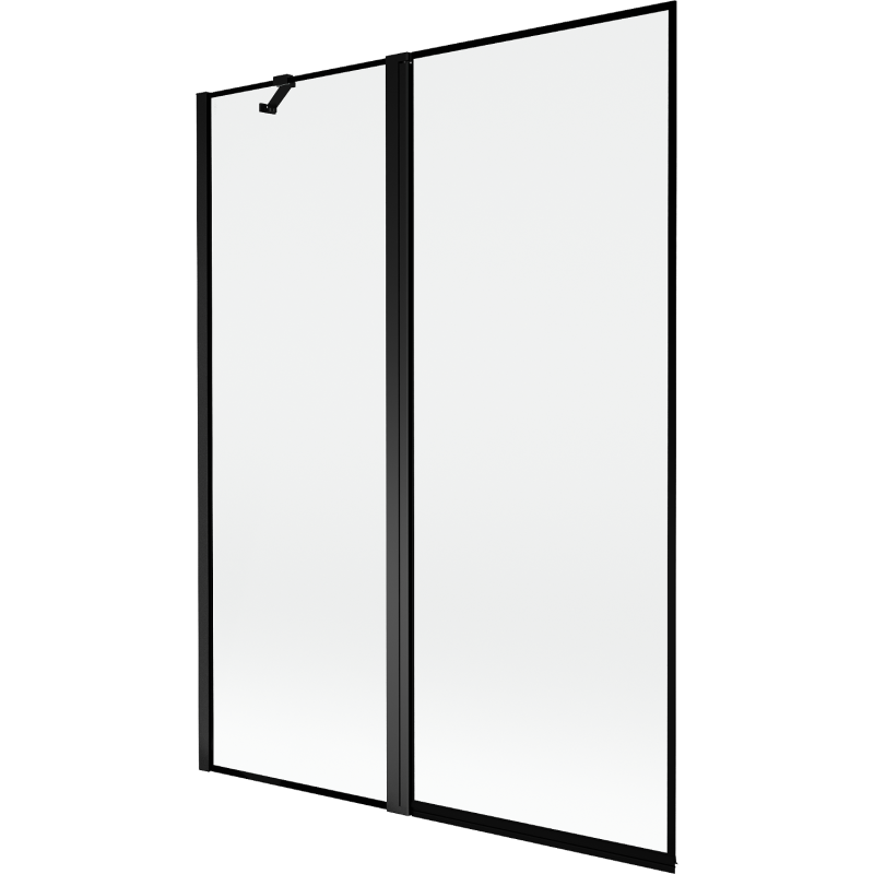 Mexen Mist paroi de baignoire à 2 volets gauche 130 x 150 cm, cadre noir, noir - 8A9-130-011-70-70-L