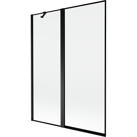 Mexen Mist paroi de baignoire à 2 volets gauche 130 x 150 cm, cadre noir, noir - 8A9-130-011-70-70-L