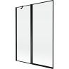 Mexen Mist paroi de baignoire à 2 volets gauche 130 x 150 cm, cadre noir, noir - 8A9-130-011-70-70-L