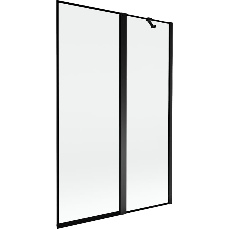 Mexen Mist paroi de baignoire à 2 volets droite 120 x 150 cm, cadre noir, noir - 8A9-120-011-70-70-P