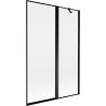 Paroi de Douche Mexen Mist 2 Volets Droite 120 x 150 cm, cadre noir, noir - 8A9-120-011-70-70-P