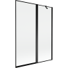 Mexen Mist paroi de douche 2 volets droite 130 x 150 cm, cadre noir, noir - 8A9-130-011-70-70-P