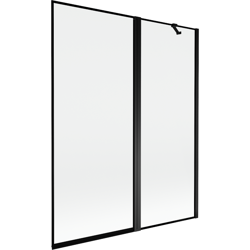 Paroi de baignoire Mexen Mist à 2 volets droite 140 x 150 cm, cadre noir, noir - 8A9-140-011-70-70-P