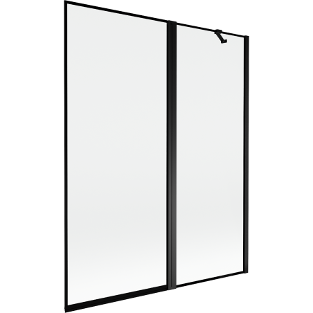 Paroi de baignoire Mexen Mist à 2 volets droite 140 x 150 cm, cadre noir, noir - 8A9-140-011-70-70-P
