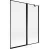 Paroi de baignoire Mexen Mist à 2 volets droite 140 x 150 cm, cadre noir, noir - 8A9-140-011-70-70-P