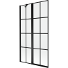 Paravent de bain Mexen Mist 2 volets gauche 100 x 150 cm, grille noire, noir - 8A9-100-011-70-77-L