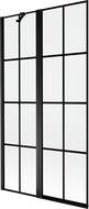 Paravent de bain Mexen Mist 2 volets gauche 100 x 150 cm, grille noire, noir - 8A9-100-011-70-77-L