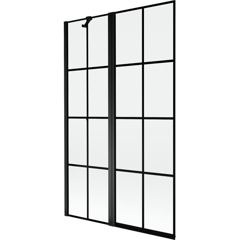 Mexen Mist paroi de douche à 2 volets gauche 110 x 150 cm, grille noire, noir - 8A9-110-011-70-77-L