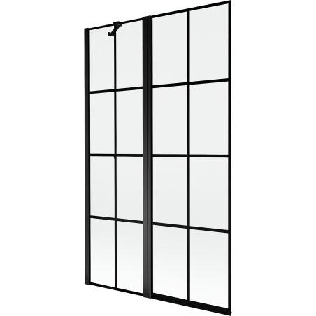 Mexen Mist paroi de douche à 2 volets gauche 110 x 150 cm, grille noire, noir - 8A9-110-011-70-77-L