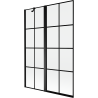 Mexen Mist paroi de baignoire pivotante 2 volets, côté gauche 120 x 150 cm, grille noire, noir - 8A9-120-011-70-77-L