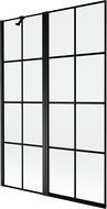 Mexen Mist paroi de baignoire pivotante 2 volets, côté gauche 120 x 150 cm, grille noire, noir - 8A9-120-011-70-77-L