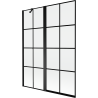Mexen Mist paroi de baignoire à 2 vantaux gauche 130 x 150 cm, grille noire, noir - 8A9-130-011-70-77-L