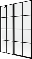 Mexen Mist paroi de baignoire à 2 vantaux gauche 130 x 150 cm, grille noire, noir - 8A9-130-011-70-77-L