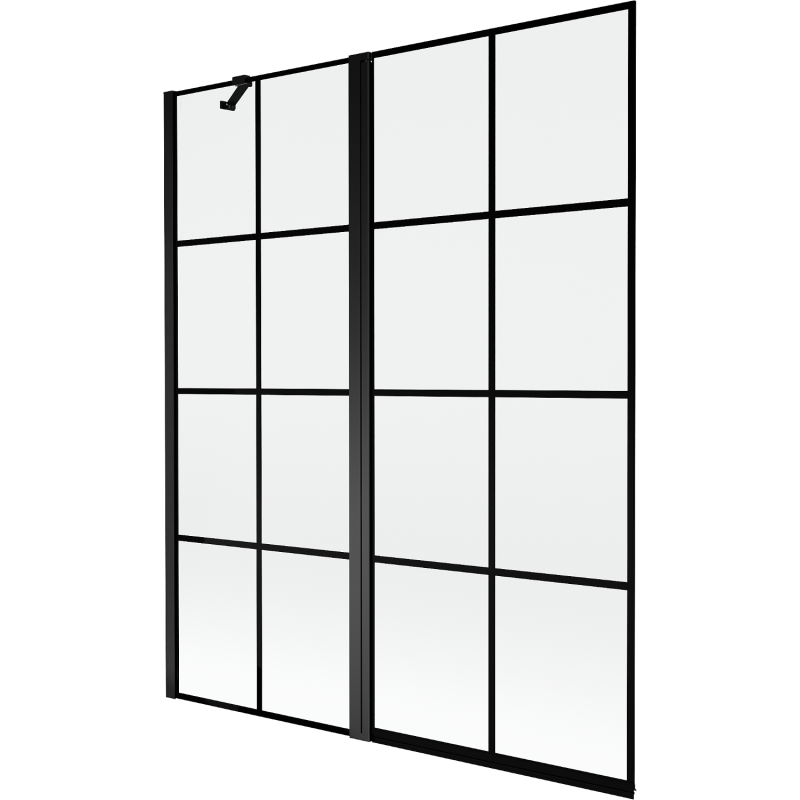 Mexen Mist pare-douche à 2 volets gauche 140 x 150 cm, grille noire, noir - 8A9-140-011-70-77-L