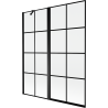 Mexen Mist paroi de baignoire 2 volets gauche 140 x 150 cm, grille noire, noir - 8A9-140-011-70-77-L