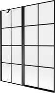 Mexen Mist paroi de baignoire 2 volets gauche 140 x 150 cm, grille noire, noir - 8A9-140-011-70-77-L
