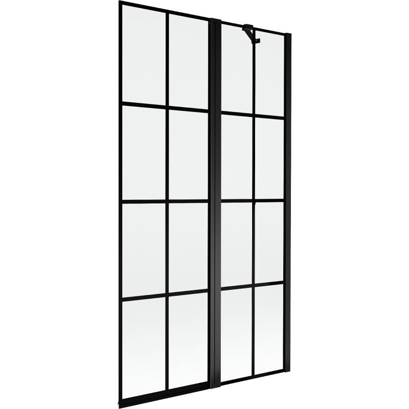 Mexen Mist paroi de douche 2 volets droit 100 x 150 cm, grille noire, noir - 8A9-100-011-70-77-P