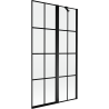 Mexen Mist paroi de bain à 2 volets droite 100 x 150 cm, grille noire, noir - 8A9-100-011-70-77-P
