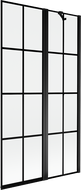 Mexen Mist paroi de bain à 2 volets droite 100 x 150 cm, grille noire, noir - 8A9-100-011-70-77-P