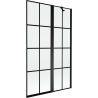 Mexen Mist paroi de baignoire à 2 vantaux droite 110 x 150 cm, grille noire, noir - 8A9-110-011-70-77-P