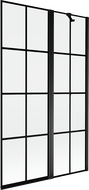Mexen Mist paroi de baignoire 2 volets, droite, 110 x 150 cm, grille noire, noir - 8A9-110-011-70-77-P