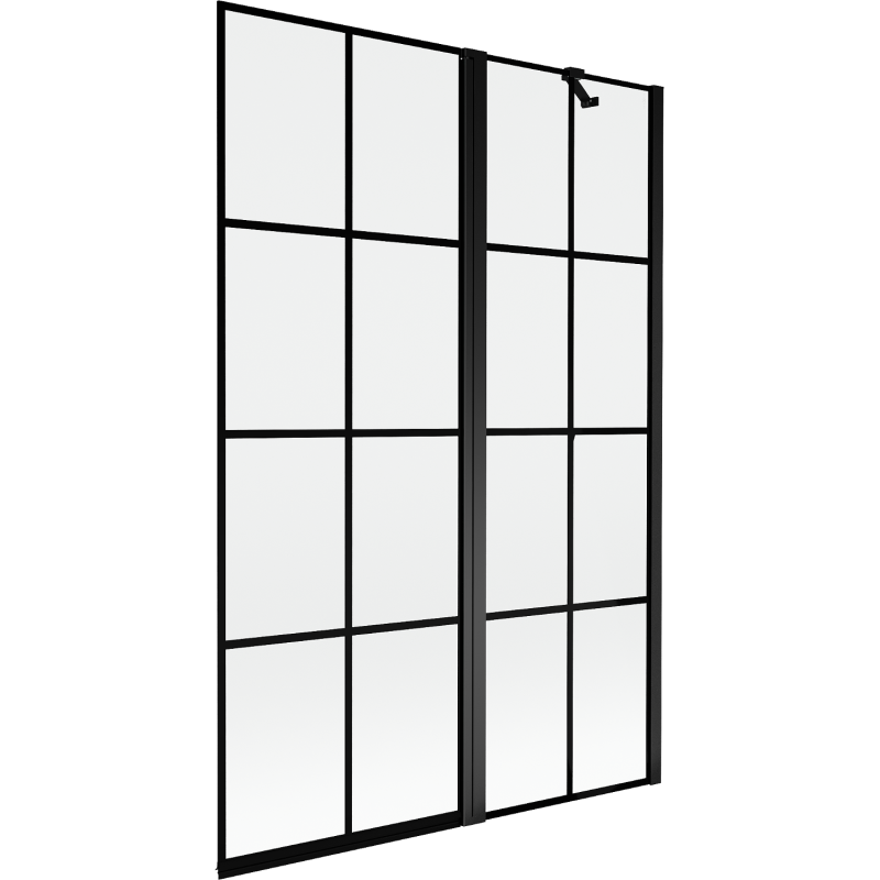 Mexen Mist pare-douche à deux volets côté droit 120 x 150 cm, grille noire, noir - 8A9-120-011-70-77-P