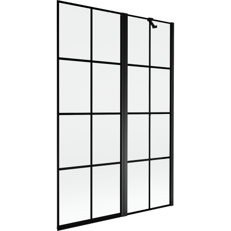 Mexen Mist pare-douche à 2 volets droit 120 x 150 cm, grille noire, noir - 8A9-120-011-70-77-P
