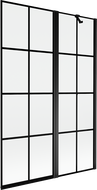 Mexen Mist pare-douche à 2 volets droit 120 x 150 cm, grille noire, noir - 8A9-120-011-70-77-P