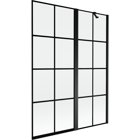 Mexen Mist pare-douche à 2 volets à droite 130 x 150 cm, grille noire, noir - 8A9-130-011-70-77-P