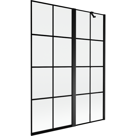Mexen Mist paroi de douche 2 volets droit 130 x 150 cm, grille noire, noir - 8A9-130-011-70-77-P
