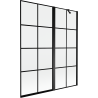 Paravent de douche Mexen Mist 2 volets droit 140 x 150 cm, grille noire, noir - 8A9-140-011-70-77-P