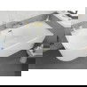 Mexen Silo baignoire autoportante d'angle droite rainurée 170 x 80 cm, blanche, trop-plein doré - 52891708000P-50