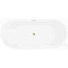 Mexen Silo baignoire autoportante d'angle droite rainurée 170 x 80 cm, blanche, trop-plein doré brossé - 52891708000P-55