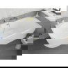 Mexen Silo baignoire autonome d'angle droit rainurée 170 x 80 cm, blanche, trop-plein doré brossé - 52891708000P-55