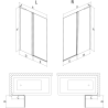 Mexen Mist L paroi de baignoire 2 volets 110 x 150 cm, transparent, chrome - 8A9L-110-011-01-00