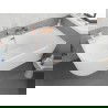 Mexen Silo baignoire autoportante d'angle droite rainurée 170 x 80 cm, blanc, trop-plein or rose - 52891708000P-60
