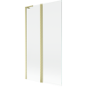 Mexen Mist L pare-douche 2 battants 100 x 150 cm, transparent, or brossé - 8A9L-100-011-55-00