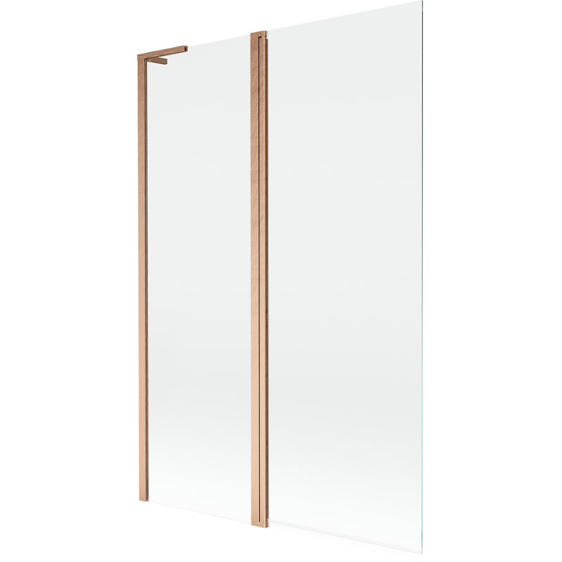 Mexen Mist L paroi de baignoire 2 volets 120 x 150 cm, transparent, cuivre brossé - 8A9L-120-011-65-00