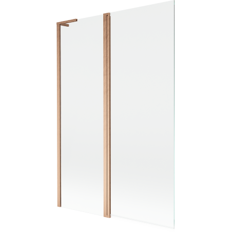 Mexen Mist L paroi de baignoire 2 volets 120 x 150 cm, transparent, cuivre brossé - 8A9L-120-011-65-00