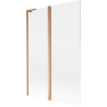 Mexen Mist L paroi de baignoire 2 volets 120 x 150 cm, transparent, cuivre brossé - 8A9L-120-011-65-00