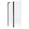 Mexen Mist L paroi de baignoire 2 volets 110 x 150 cm, transparent, noir - 8A9L-110-011-70-00
