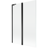 Mexen Mist L paroi de baignoire 2 volets 120 x 150 cm, transparent, noir - 8A9L-120-011-70-00