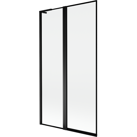 Mexen Mist L paravent de bain à 2 volets gauche 100 x 150 cm, cadre noir, noir - 8A9L-100-011-70-70-L